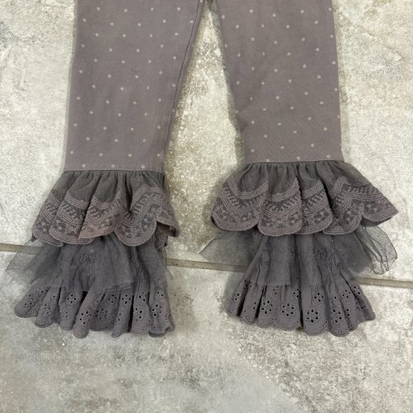 Matilda Jane Girl’s Grey Polka Dot Print Benny Leggings Size 4 - Picture 4 of 7